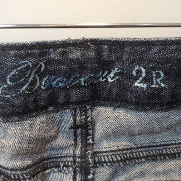 Tommy Hilfiger Low Rise Bootcut Jeans Flap Patch Pocket Striated Dark Wash Denim - Picture 6 of 11